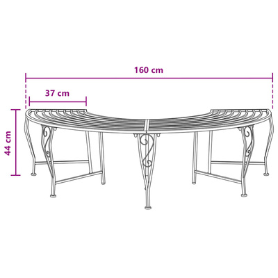Ławka Drzewna 4 -osobowy 160 x 80 x 44 cm steel Antyczna biel