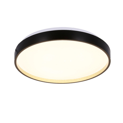 Florida lampa sufitowa plafon czarno złoty 18w led 33 cm klosz biały