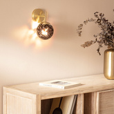 Kinkiet złoty Czarna Szklana Kula E14 Abruzzo Sfero