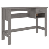 vidaXL Biurko HAMAR, jasnoszare, 110x40x75 cm, lite drewno sosnowe
