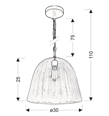 Lampa wisząca szklana niebieska Vase Candellux 31-77738