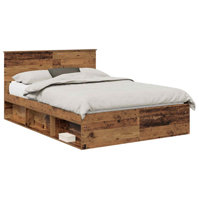 Ramka łóżka Stare drewno 140 x 190 cm Drewno inżynieryjne