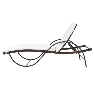 Leżak z poduszką, polirattan, brązowy vidaXL