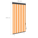 vidaXL Roleta zewnętrzna, 80x250 cm, biało-pomarańczowa