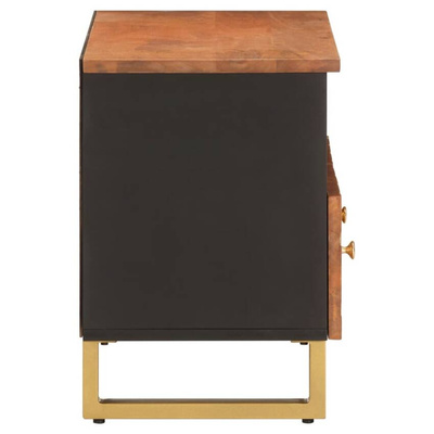 vidaXL Szafka pod TV, brązowo-czarna 70x33,5x46 cm, lite drewno mango