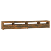 vidaXL Szafka pod TV z oświetleniem LED, przydymiony dąb, 270x35x40 cm