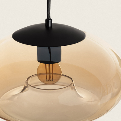 Lampa Wisząca ze Szkła Miodowego 28cm E27 Abruzzo Coco