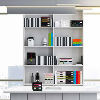 Exacompta Organizer z 3 szufladkami na biurko Black Office, czarny