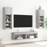 vidaXL Szafka pod TV, z LED, kolor szary dąb sonoma, 60x30x30 cm