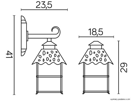 Kinkiet zewnętrzny K 3012/1/Z