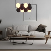 Lampa wisząca Szklana 4 kule Świetlne oraz 8 kul dzwiękochłonnych Szarych 4xG9 65cm Abruzzo Vino