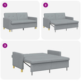 Rozkładana sofa jasnoszary 154 x 94,5 x 80,5 cm
