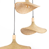 Lampa Wisząca Boho 3 Kapeluse z Bambusa Abruzzo Isabella 40cm E27