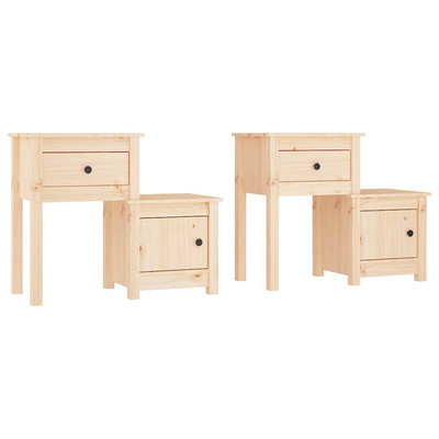 Szafki nocne, 2 szt., 79,5x38x65,5 cm, lite drewno sosnowe