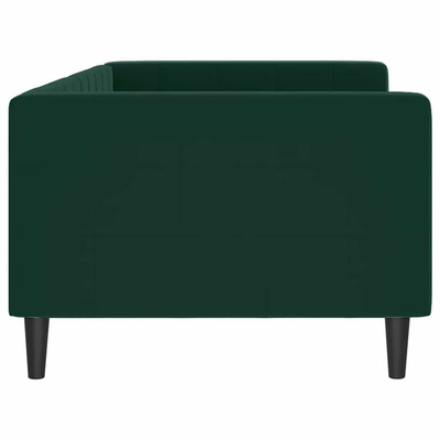 Sofa z funkcją spania, ciemnozielona, 90x200 cm, aksamitna