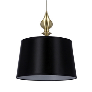 Lampa wisząca z abażurem Prima klasyczna czarna do salonu E27