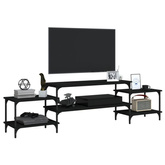 vidaXL Szafka pod TV, czarna, 197x35x52 cm, materiał drewnopochodny