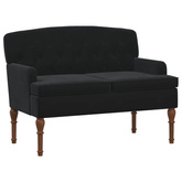 Sofa dwuosobowa z guzikowym pikowaniem Czarny 111 x 65 x 79 cm
