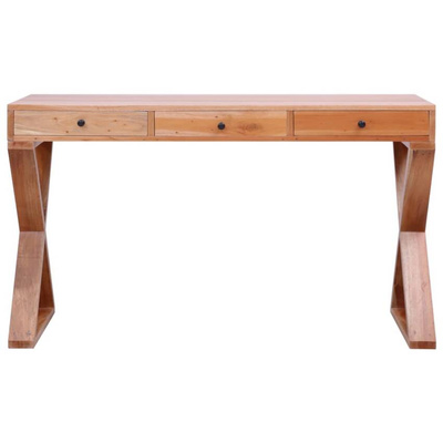 vidaXL Biurko komputerowe, naturalne, 115x47x77 cm, lity mahoń