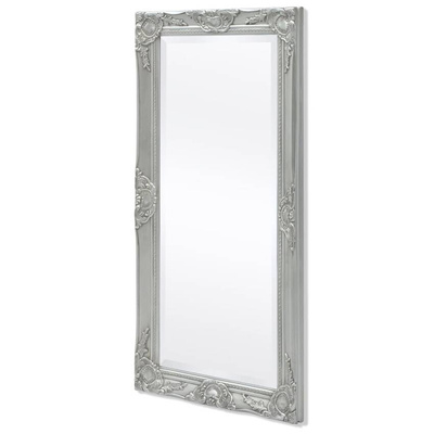 vidaXL Lustro ścienne w stylu barokowym, 100x50 cm, srebrne