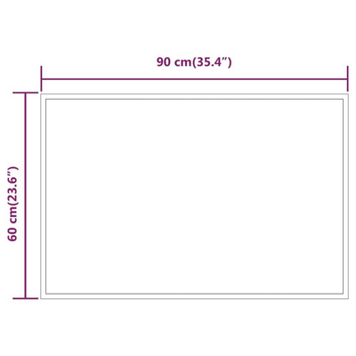 vidaXL Lustro łazienkowe z LED, 60x90 cm