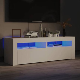 Szafka pod TV z oświetleniem LED, biała, 120x35x40 cm vidaXL