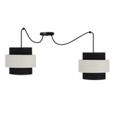 Lampa wisząca z abażurem Benta czarna podwójna do salonu