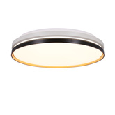 Montana Lampa sufitowa plafon czarny+biały+złoty 24w led 40 cm klosz biały