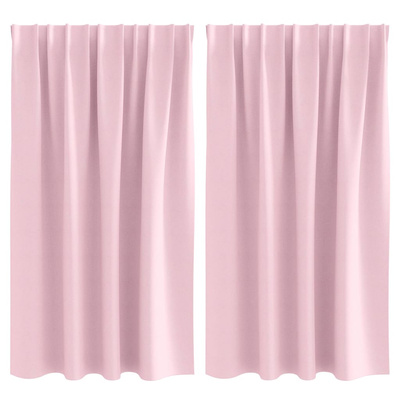 Firany blackout z kółkami 2 pcs Dziecięcy róż 140 x 140 cm