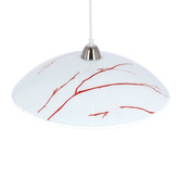 Lampa wisząca Braga biała z szerokim szklanym kloszem nad stół E27