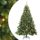 Sztuczna choinka z 300 diodami LED Zielony 210 cm PE i PVC