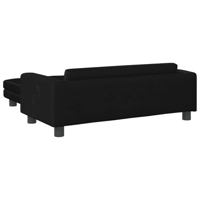 vidaXL Legowisko dla psa z dostawką, czarne, 100x50x30 cm, aksamit