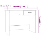 vidaXL Biurko, szarość betonu, 100x50x76 cm, materiał drewnopochodny model standard