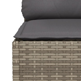 3-osobowa sofa ogrodowa z poduszkami, szara, polirattan model standard