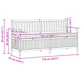 Ławka z miejscem do przechowywania 2 -Seater 170 x 63 x 84 cm