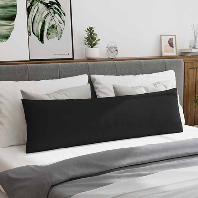 Poduszki na sofę 2 pcs Czarny 145 x 40 cm tkanina
