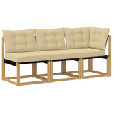 3 szt. Modułowa sofa na zewnątrz Biały
