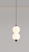 Nowoczesna minimalistyczna sferyczna lampa wisząca DUO Czarna