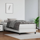 vidaXL Łóżko kontynentalne z materacem, białe, ekoskóra 80x200 cm wariant 5
