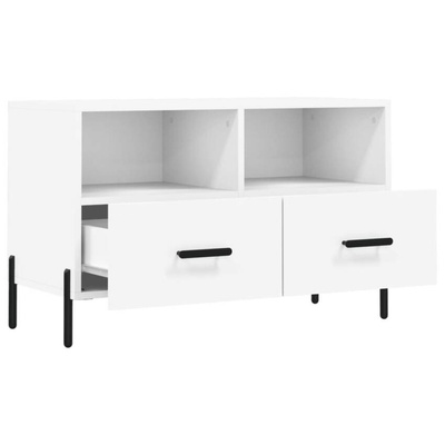 Szafka pod TV, biała, 80x36x50 cm, materiał drewnopochodny vidaXL