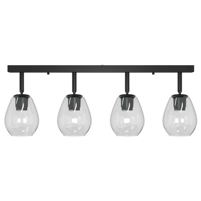 Reflektor sufitowy Czarny 73.5 x 13 x 26 cm Szkło i Metal