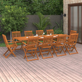 11-cz. zestaw mebli ogrodowych 280x90x75cm lite drewno akacjowe