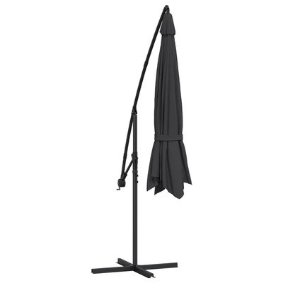 Parasol wiszący z aluminiowym słupkiem, 350 cm, czarny