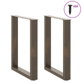 Nogi do stołu jadalnego w kształcie litery U 2 szt. Naturalna stal 70x(72-73) cm Stal