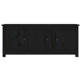 Szafka na buty, czarna, 110x38x45,5 cm, lite drewno sosnowe