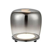 Lampka nocna Berloz Ledea szklana czarna LED nowoczesna