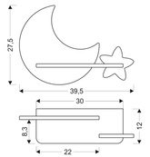 Kinkiet LED 5W dla dziecka szary księżyc gwiazdka Moon Candellux 21-75574