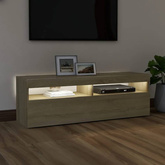 Szafka pod TV z oświetleniem LED, dąb sonoma, 120x35x40 cm vidaXL