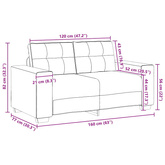 Sofa dwuosobowa, wino czerwone, 160x77x82 cm, tkanina