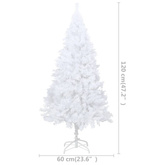 vidaXL Sztuczna choinka z lampkami i bombkami, biała, 120 cm, PVC model standard
